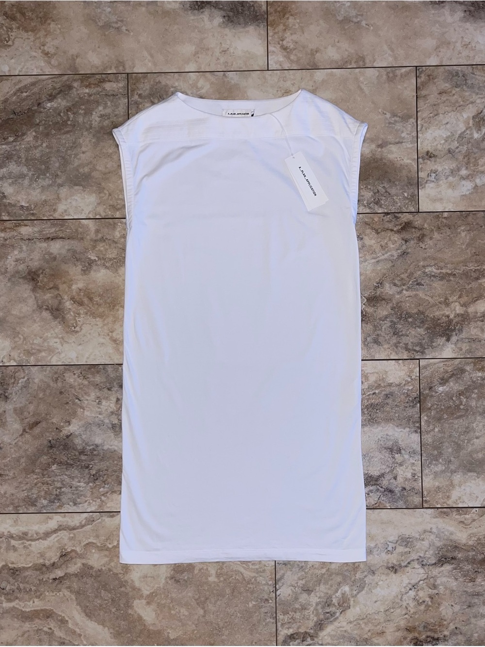 A_PLAN_APPLICATION Quilted Shoulder Dress Optical White Size Small
